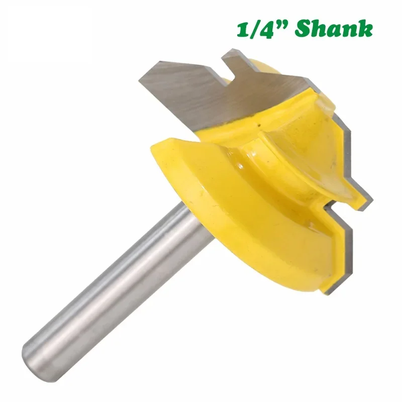 1PC 1/4 Inch Shank 45 Degree 1/2 Stock Lock Miter Router Bit Woodworking Tenon Milling Cutter Carbide Alloy Bit