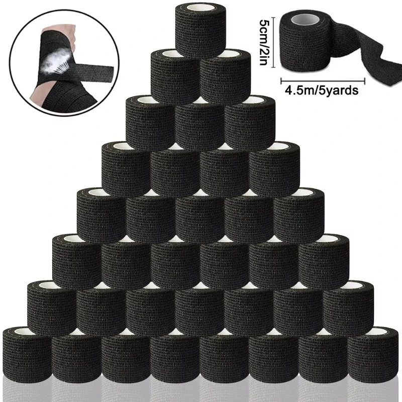 2/4/6/12PCS Self-Adhesive Elastic Bandage Tape Breathable Strong Sports Tape Athletic Bandage Rolls