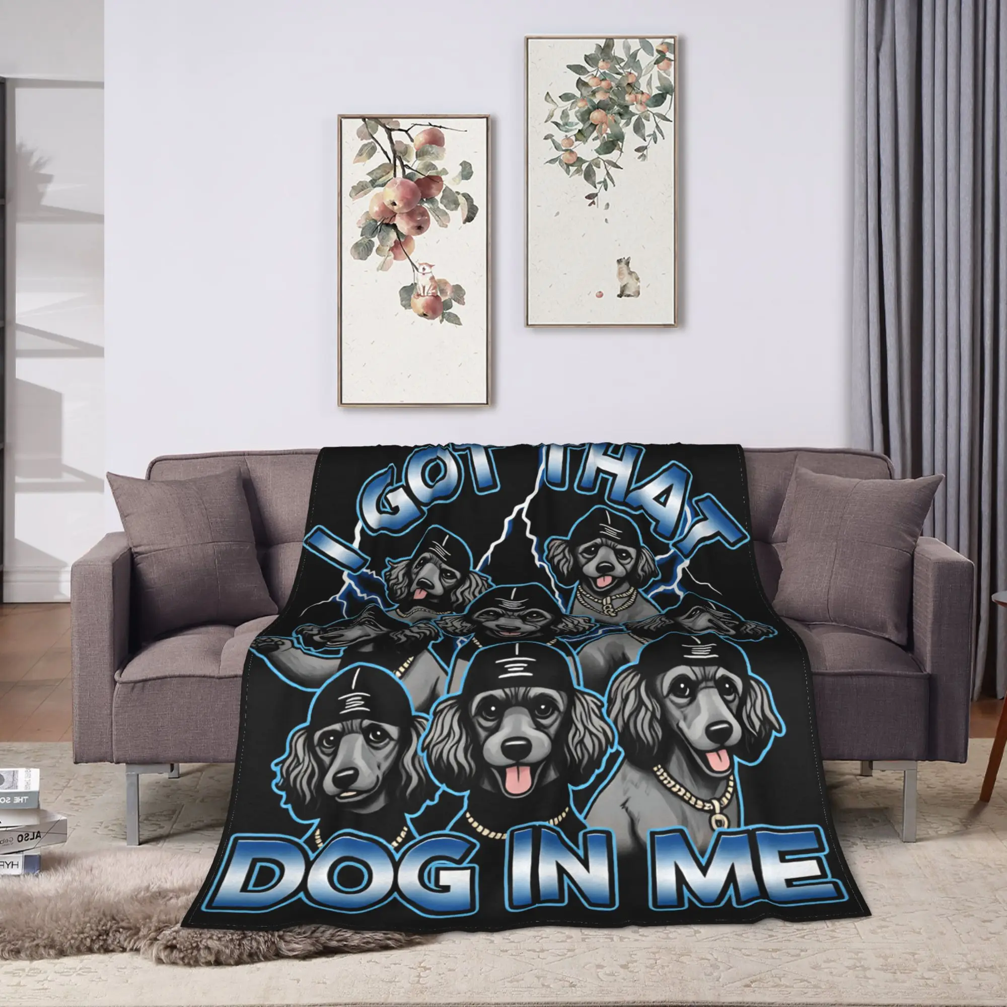 I Got That Dog In Me Poodle Dog Lover Pet Owner Warm Cozy Blanket  Pattern Travel Throw Blanket Couch Chair Bedspread Bed Cover