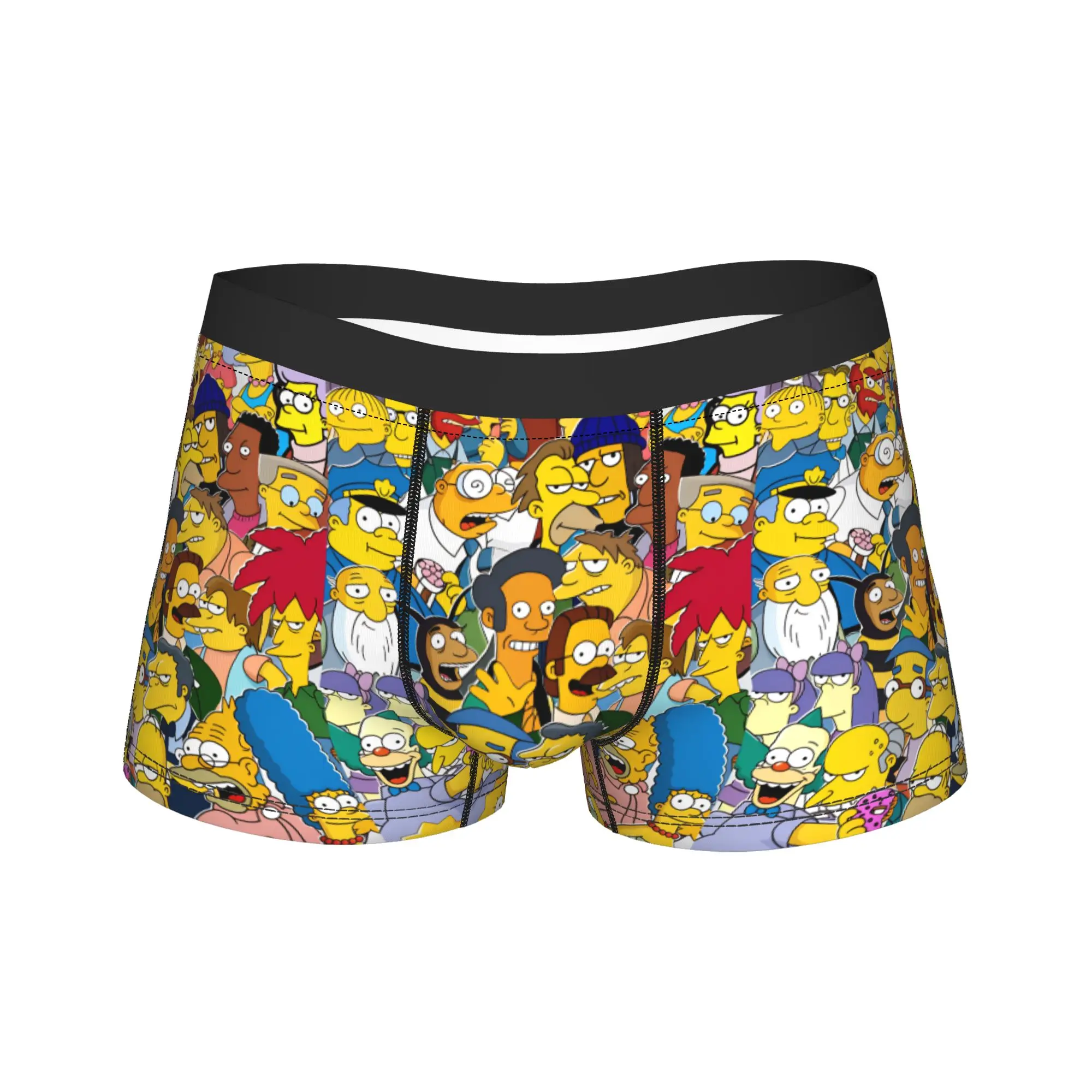 Funny S-Simpsons Family Group Portrait Shorts Briefs Underwear High Quality Men's Comfortable Boxer Shorts Large Size Panties