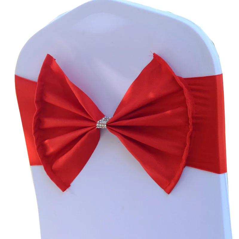 Chair Sashes Tie Satin Knot Cover Back Ribbon Rustic Seat Belt Bow For Hotel Banquet Wedding Party Event Kindergarten Decoration