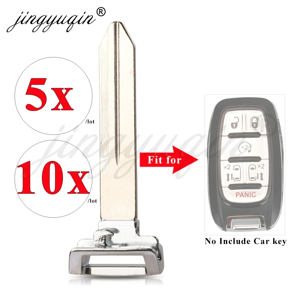 jingyuqin 5/10pcs Insert Emergency Car Key Blade Uncut Blank For Chrysler Pacifica Voyager Smart Remote Auto Key Card