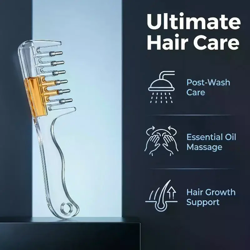 1 Set Crystal Ball-operated Fluid Guide Comb Liquid Comb Built In Liquid Reservoir Teeth For Hair Growth Home Hair Care Tool