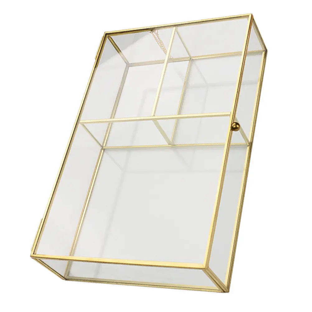 

Glass Jewelry Box Size S Elegant Vintage Jewelry Organizer Display Container Desktop Cosmetics Storage Lipstick Box