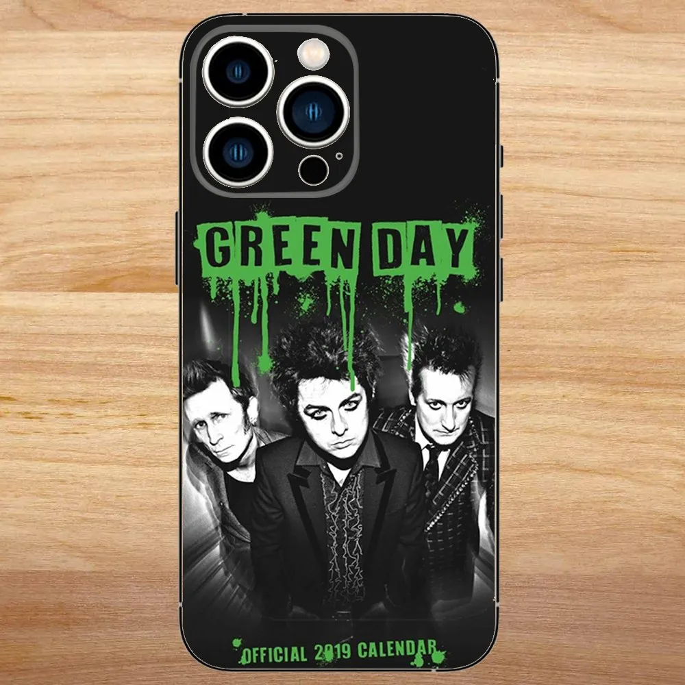 Green Day Band Phone Case For iPhone15,14,13,12,11,Pro,Max,Plus,Mini,X,XS,XR,8,7,6,S,Plus,SE Soft Black Case