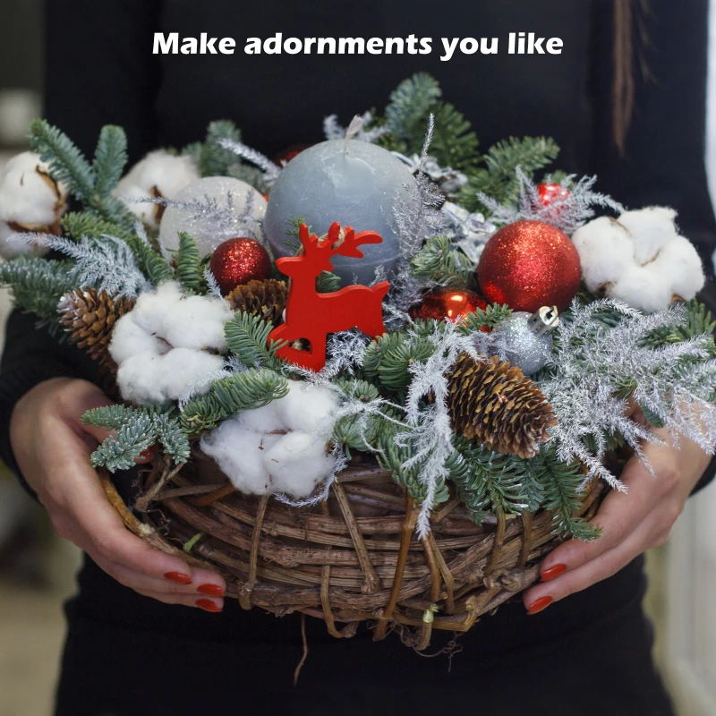 1 Rolle Weinrebe Kranz Rattan Ring Dekor DIY Girlande Weihnachten Handwerk Reben Basis für Herbst Winter nach Hause Wand Party Dekoration – Detail 3