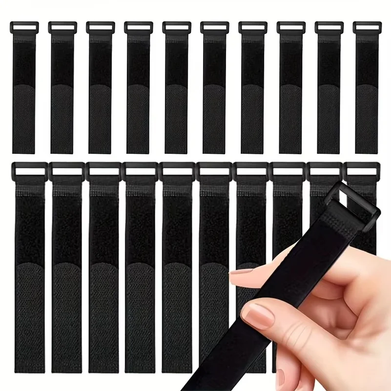 Reusable Hook and Loop Nylon Cable Ties Adjustable Wire Fastener Wrapping Cinch Straps Securing Cable Cord Management Organizer