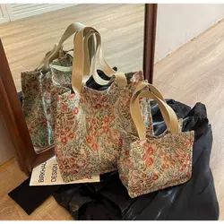 Fashion Flower Floral Printing Single Shoulder Bag Large capacity Simple Versatile Crossbody Bag Reusable Messenger Bags