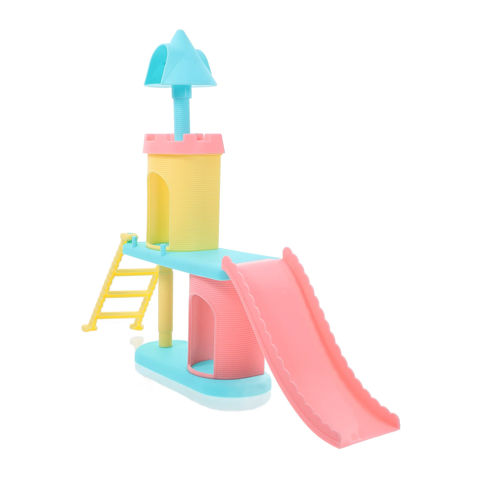 Slide Track Castle Playing Playground Model Decorations House Ornament Child Dollhouse Playset Toys for Kids