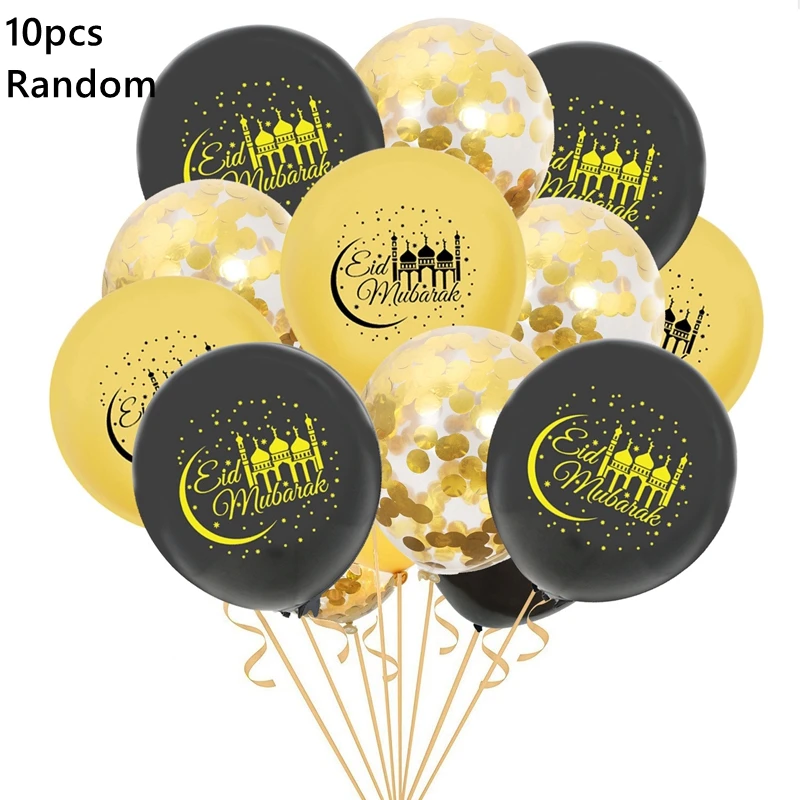 10pcs Eid Balloon Ramadan Decoration For Home 2025 Kareem Gurbang Islamic Festival Eid al-fitr Aid Mubarak Muslim Party Decor