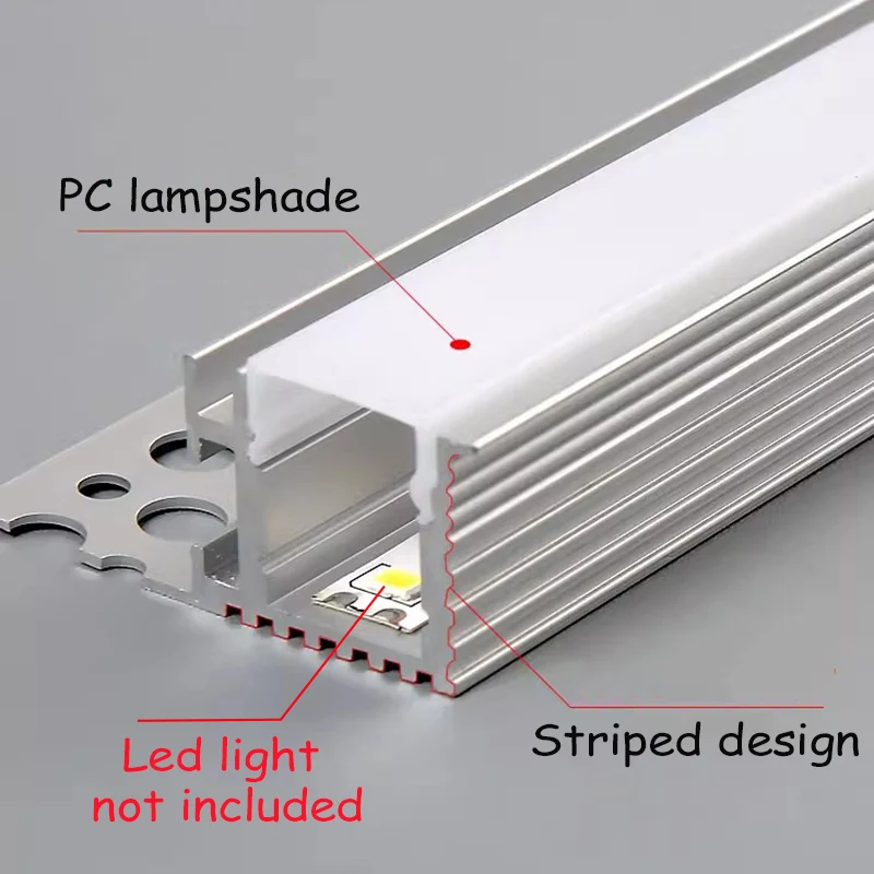 Suspended Ceiling Aluminum Led Profile Upward Unilateral Wall Washing Hard Bar Strip Lighting Plasterboard Linear Lamp Reflector