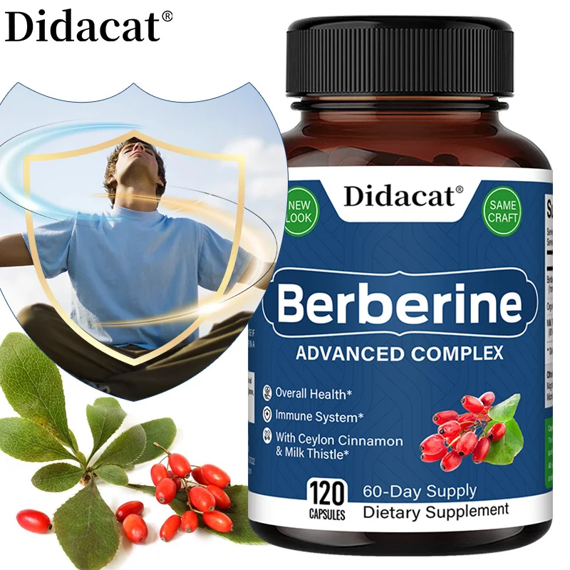 Organic Berberine Capsules - Blood Sugar Balance, Cardiovascular Health, Support Digestion,Promote Metabolism
