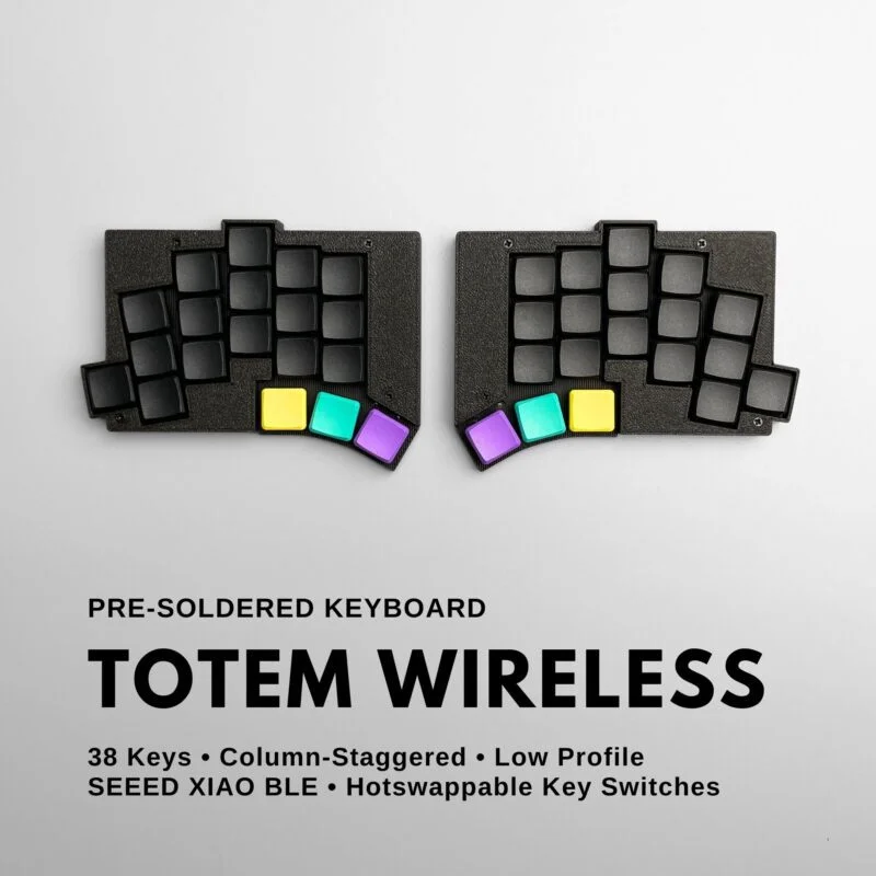 

TOTEM 38key Low Profile Split Mechanical Keyboard Hot Swappable Kit PLA Case Kailh Choc V1 Bluetooth Wireless Separate Keyboard
