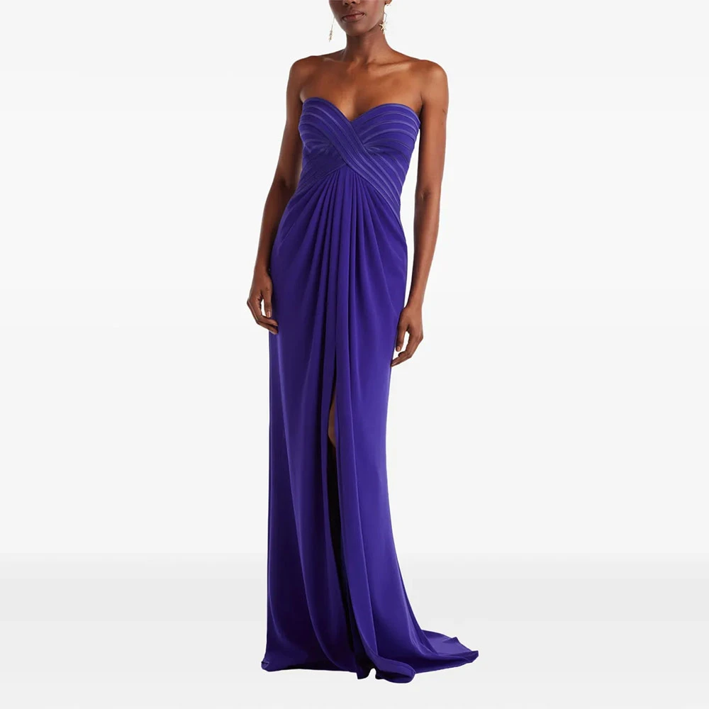 Modernes Damen-Abendkleid, Meerjungfrau, bodenlang, formelles Partykleid, trägerloses Saudi-Kleid, ärmelloses Ballkleid
