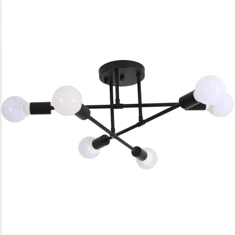 Vintage Ceiling Lamp Pendant Lamp Multiple E27 Lamp Base 6 Heads Black/White/Gold For Living Room Modern Simplicity LED Ceiling