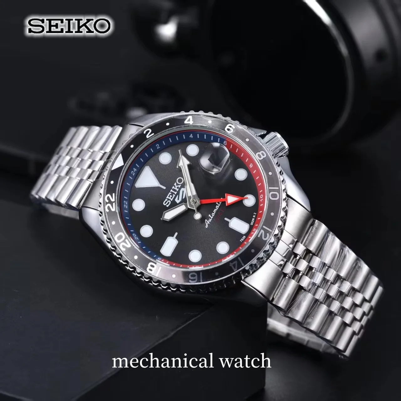 Seiko Mechanical Watch Fashion Business Men's and Women's Leisure Couple Watch Waterproof Calendar Stainless Steel Strap