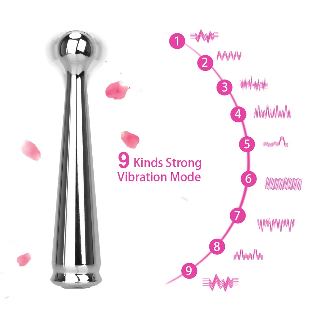 14cm Metal Stick Vibrators for Women Nipple Clitoris Stimulator Vaginal Anal Plug Slim Dildo Female Masturbator Sex Toys Erotic