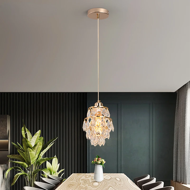 

Crystal Pendant Lights Indoor Home Ceiling Chandeilers Lamp for Bedroom Bedside Lighting Fixtures Nordic Hallway Corridor Lights