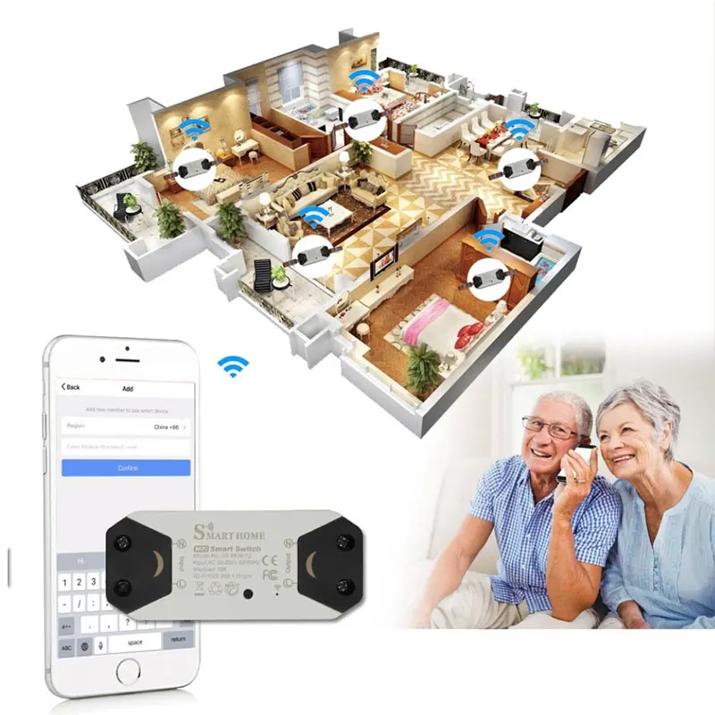 220V Smart Switch Remote Controller Smart Home Control DIY Breaker Works with Alexa Google Home APP