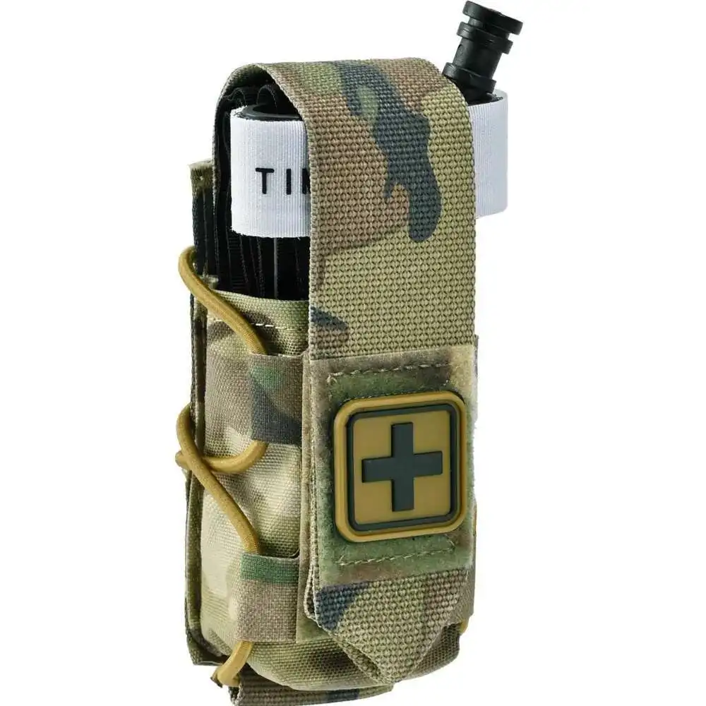 

Tactical Tourniquet and Pouch TQ Holder Quick Deploy Trauma Kit Storage Molle Clip Combat Belt Hunting Vest Accessories