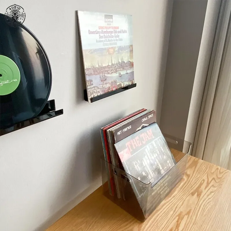 Clear Acrylic Storage Box Vinyl Record Display Case Shelf for Albums Transparent Desktop Organizer Holder Sturdy for Home Deco