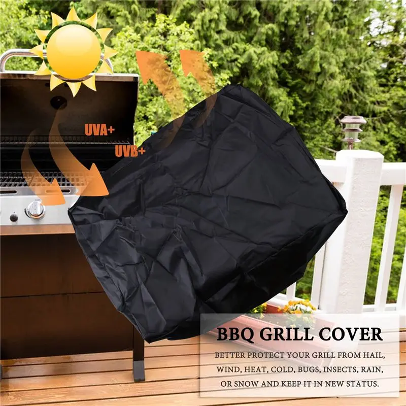 Waterproof BBQ Cover Barbeque Rolling Cart Grill Cover For Weber Q1000 Q2000 Series Protector ,UV Resistant-A68E