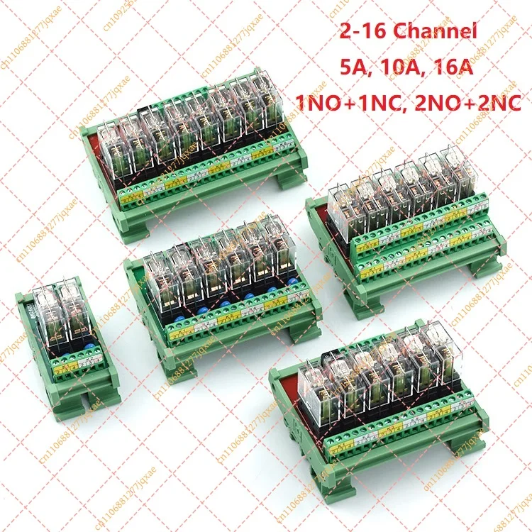 Pluggable PLC Signal Amplifier Relay Module NPN/PNP Compatible DIN Rail Mount