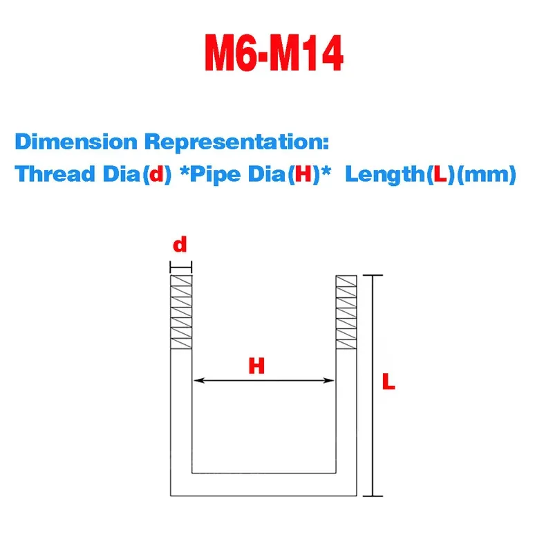 Galvanized Carbon Steel U Bolt and Square Clamp Set Right Angle Screw Buckle for Water Pipe Flange Mounting M6 M8 M10 M12 M14M16