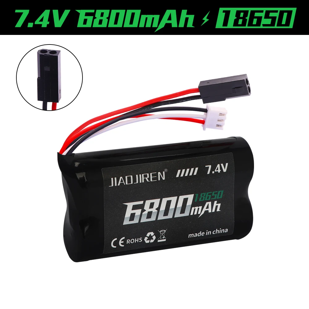 18650 7.4V 6800Mah Battery with 5500 Plug for MJX  T40C F39 F49 T39 BG1518 BG1513 BG1515 BG1507 BG1506 RC Toys cars boat Parts