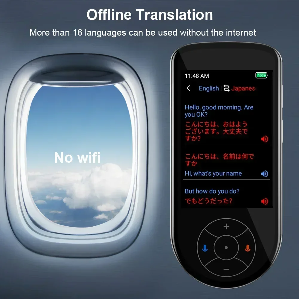 

137 Language Instant 2024 Translator Device Offline/Real-time 3.5Inch Intelligent Wireless WiFi Photo Record Text Translation