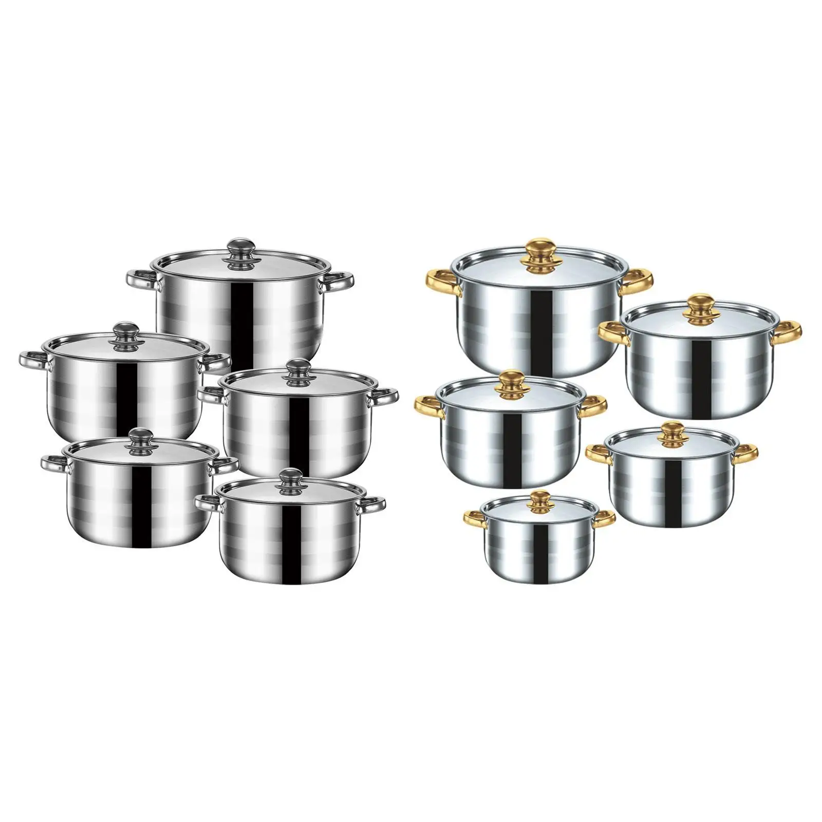 

5 Pieces Pot Set Practical Kitchen Cookware Set for Home Hiking Kitchen