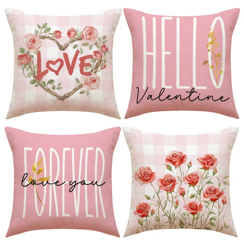 New Valentine Day Pillow Case Nordic All match Linen Comfortable Cushion Living Room Decorative Sofa Home Decoration