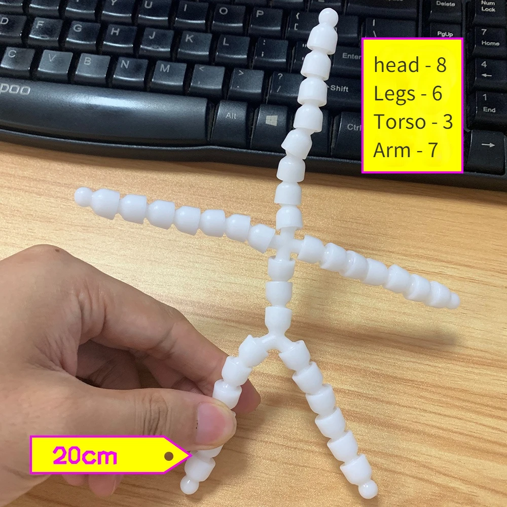 Reborn Armature Doll Body Support 1Pc Body Rack Gift Plastic Skeleton 10cm/15cm/20cm Skeleton 9.5mm Plush Toy Doll Keel Joint