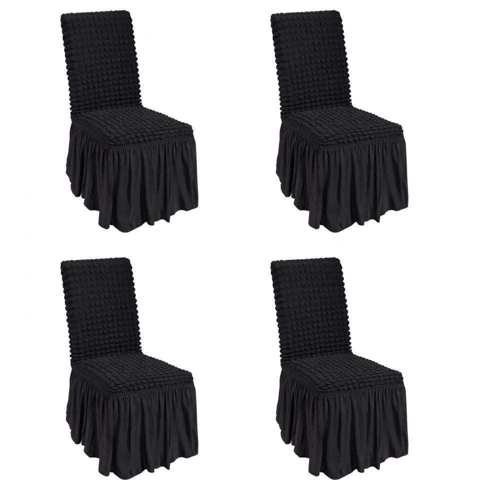 VEVOR 4 PCS Black Stretch Spandex Folding Chair Covers Washable Protective Slipcovers for Wedding Holiday Party Dining