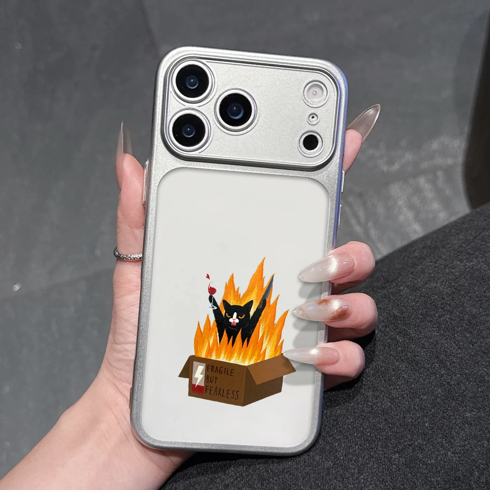 Lustige Schwarze Katze INS Niedliche Hülle für iPhone 13 15 Pro Max Hüllen iPhone 17 12 ProMax 11 14 16 17 Plus 17 Air Mattierte Beschichtung Hülle – Detail 1