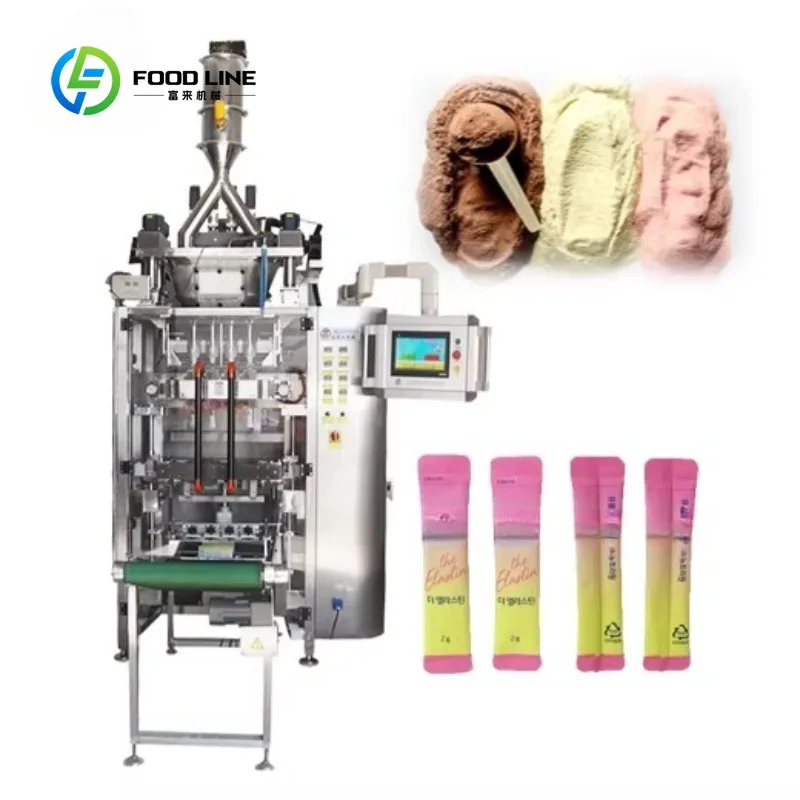 Custom Made High-Speed 4-Lane Beverage Sachet Collagen Powder Stick Bag Packet Packing Machine