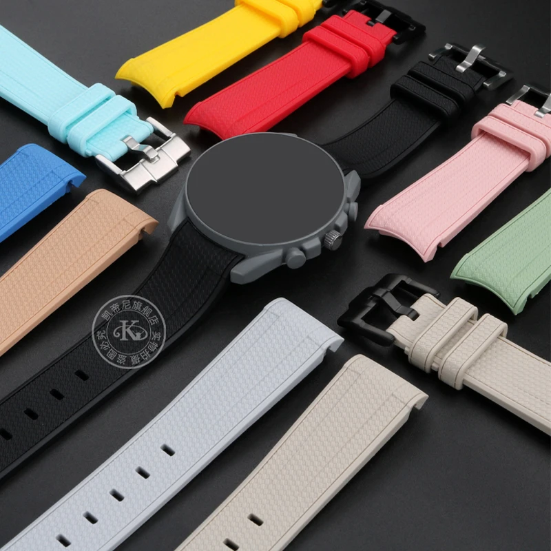 20mm Silicone Strap for Swatch Universal Curved End Arc Rubber Watch Band for Rolex Sport Waterproof Bracelet for Citizen Watch