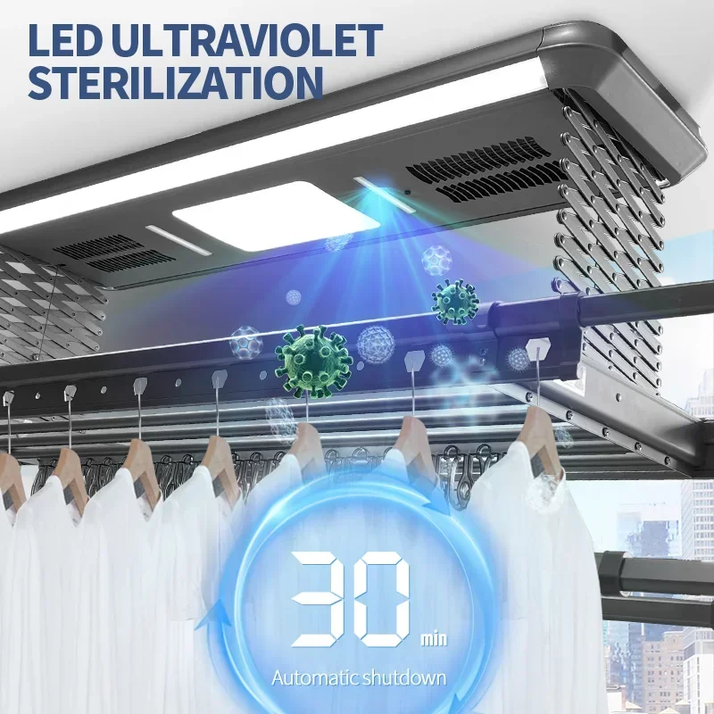 smart laundry supplies electric clothes dryer rack automatic clothes drying hanger for ceiling wall