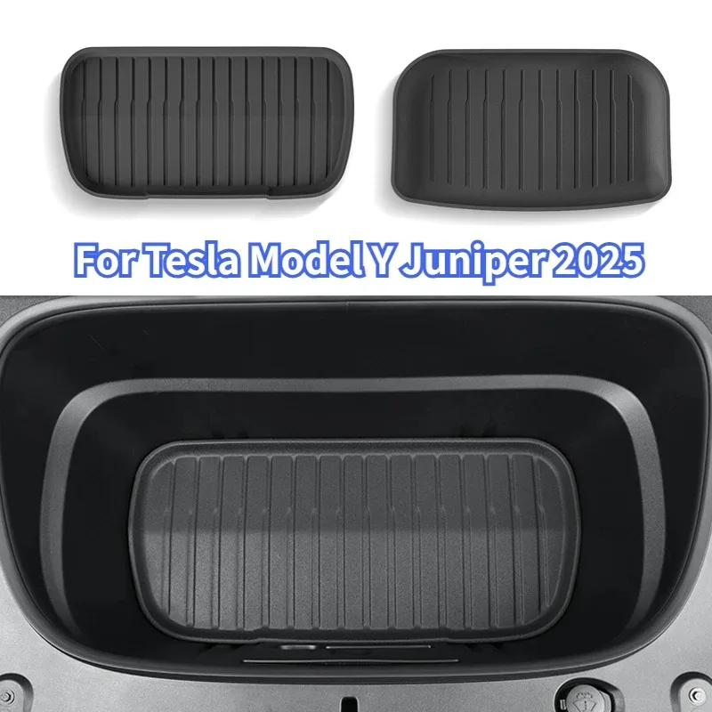 

For Tesla Model Y Juniper 2025 Front Rear Trunk Mats TPE Lower Storage Box Pad Protective Cover Cargo Liner Trunk Tray Floor Mat