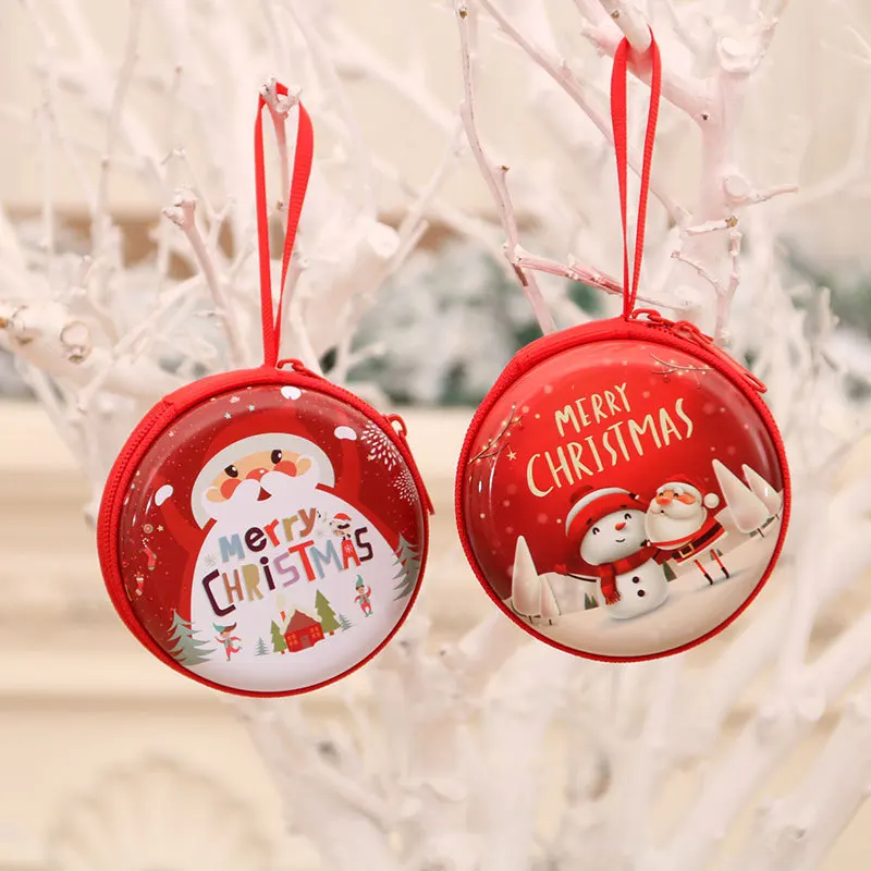 New Merry Christmas Coin Purse Pendant Xmas Style Storage Bag Box Ornament Decorations New Year Party Supplies Kids Holiday Gift