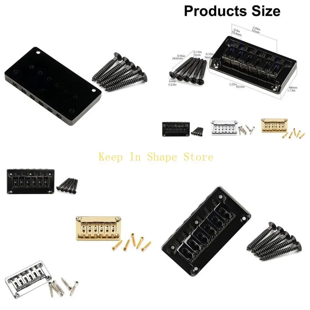 

U1JC 6-струнный гитарный ролик Hardtail Bridge из цинкового сплава, хвостовик для электрогитары с винтами, хвостовик с верхней