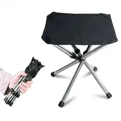 Outdoor Telescopic Folding Stool Portable Stainless Steel Camping Chair with Storage Bag Mini Fishing Stool Travel Chair