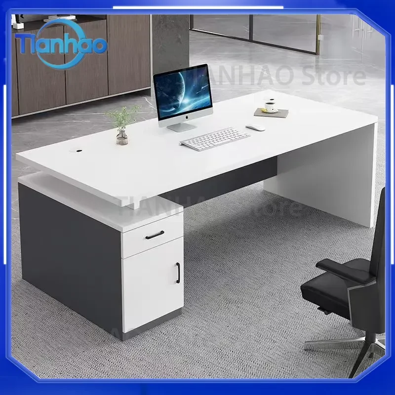 Computer Desk with Drawer for Staff Boss Supervisor Manager Office Desk and Chair Combination Simple Modern Staff Desk for