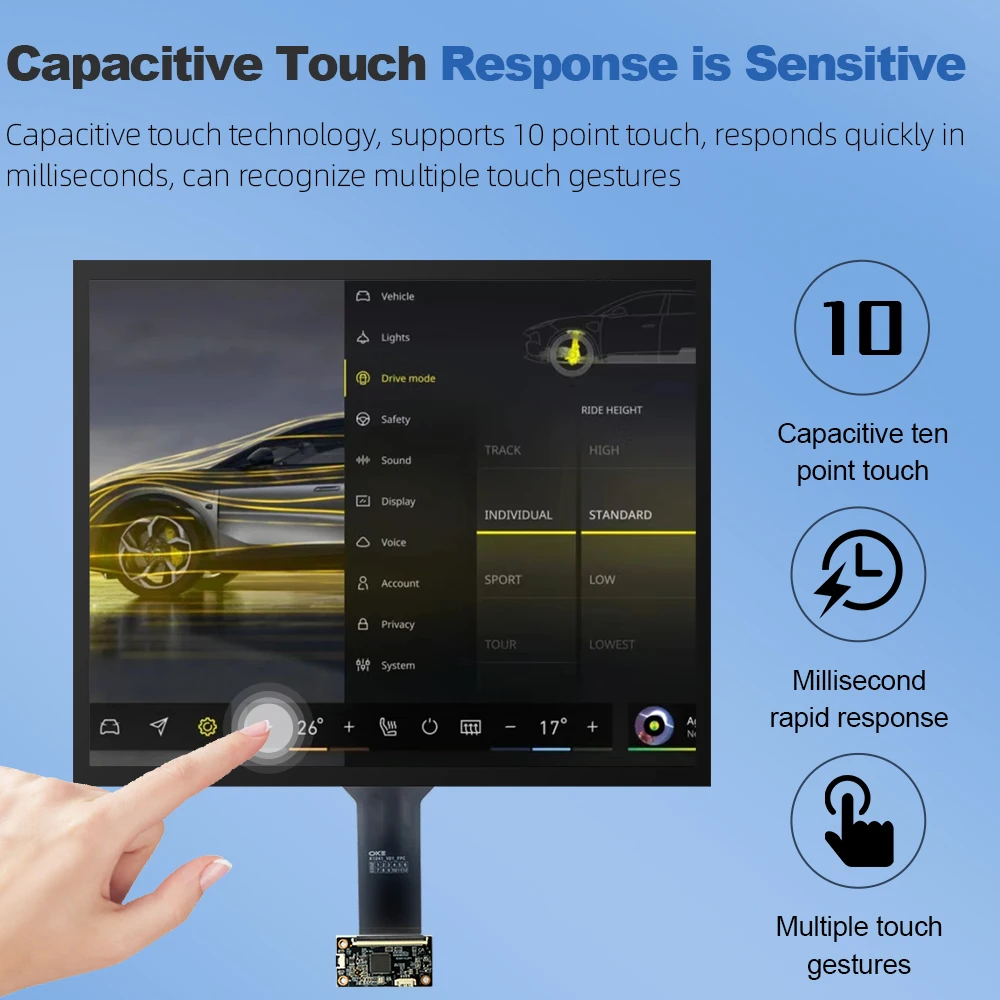 17Inch Glass Capacitive Touch Screen Multiple Dimensions Plug Play USB Controller Touch Screen Panel Smart Device Display Module