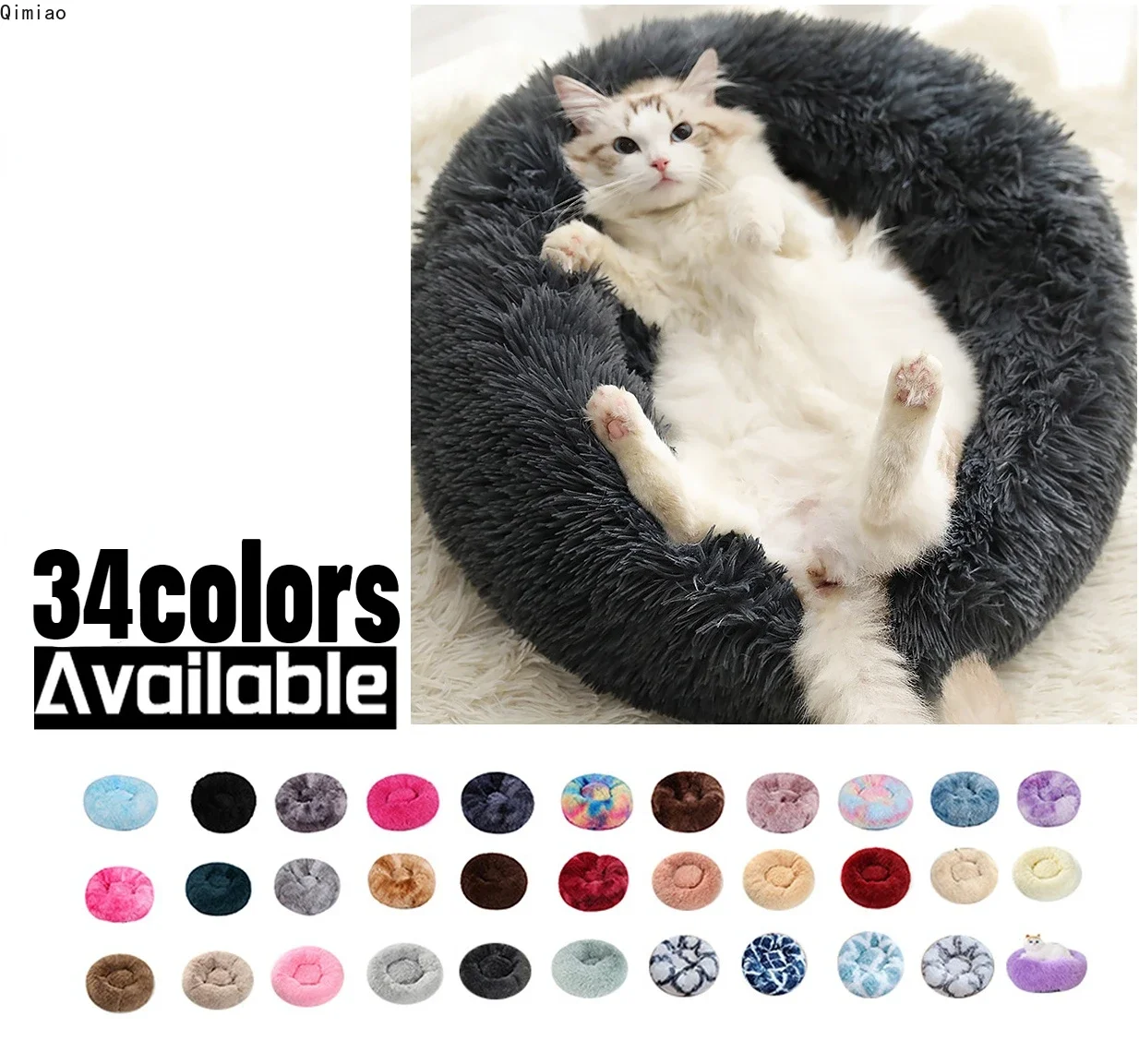 

Sweet Cat Bed Warm Pet Basket Cozy Kitten Lounger Cushion Cat House Tent Very Soft Small Dog Mat Nest for Round Beds pet bed