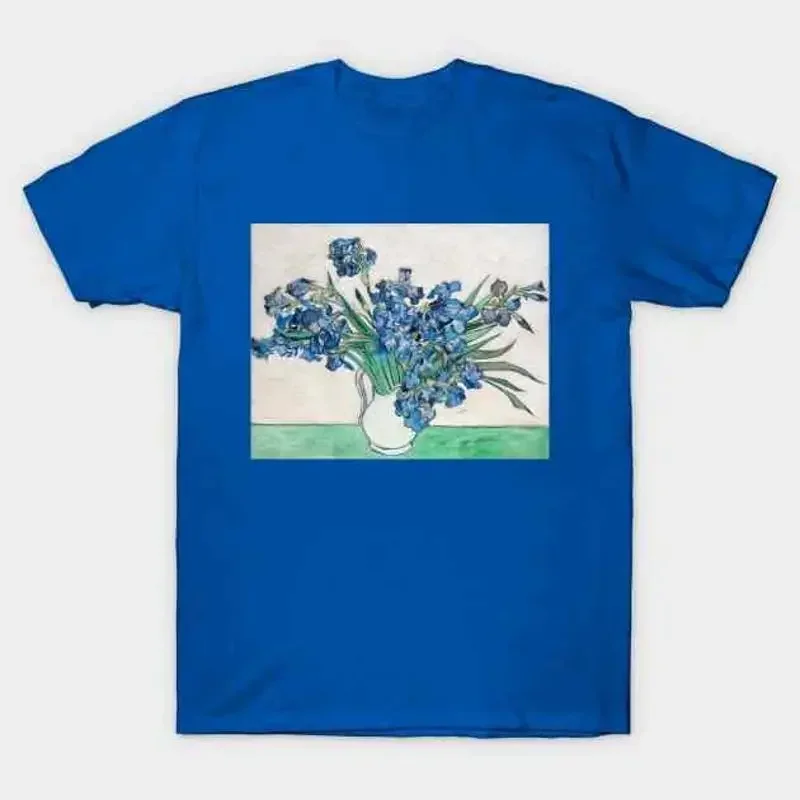 Still Life Vase with Irises by Vincent van Gogh T Shirt S 5XL Fast Shipping