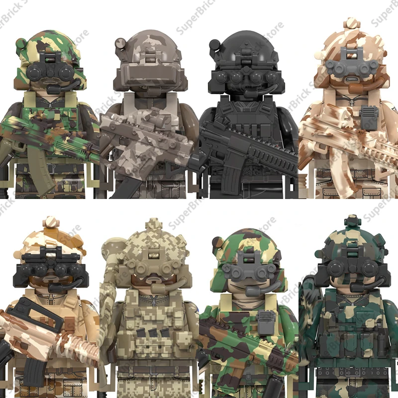 Special Forces Mini Action Figures Building Block Classic SEAL Alpha KSK GIGN SWAT SASR GROM Armed Soldiers Model Brick Toy Gift