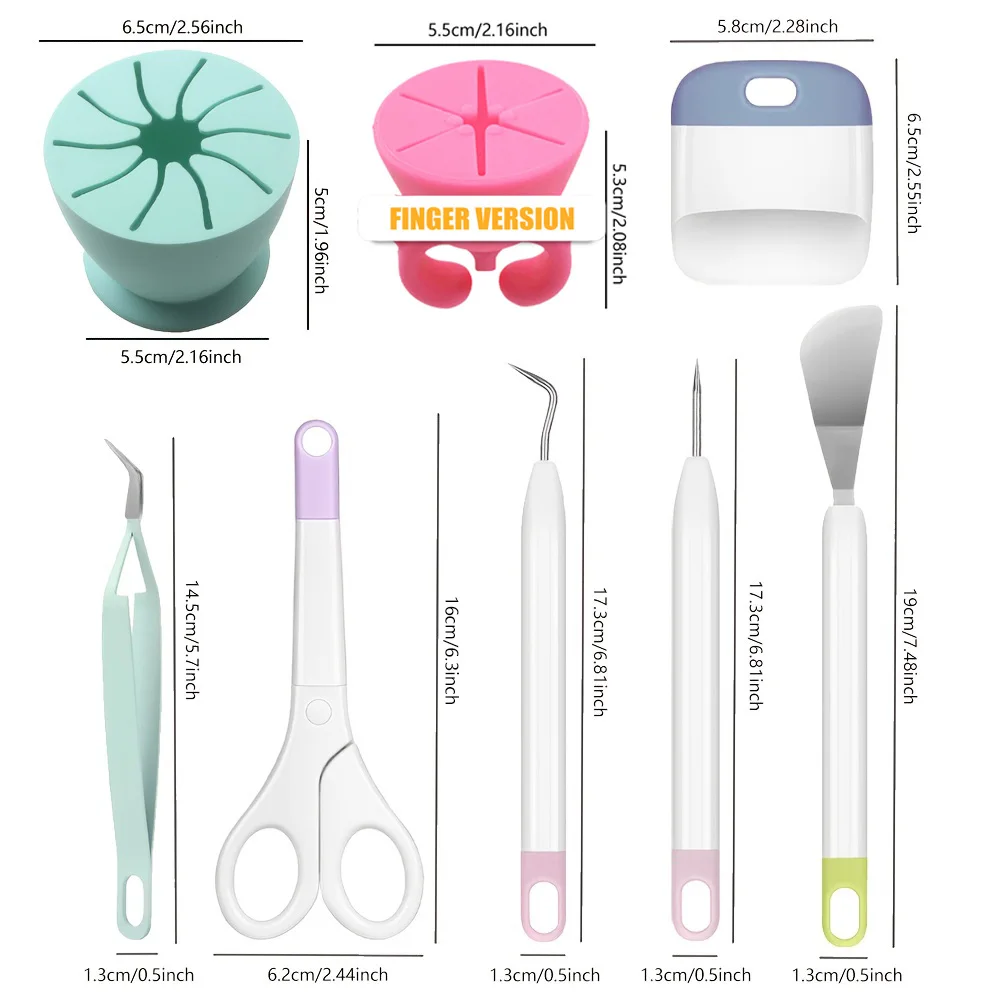 Vinyl Weeding Tool Kit with Finger/Desktop Scrap Collector -6-in-1 Weeding Tools Set for Vinyl Craft, Scrapbooking, Decal Making