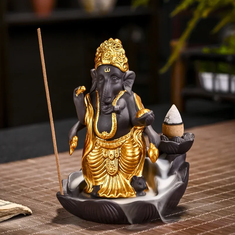 

New Backflow Incense Home Incense Creativity Indian Elephant God Return Incense Ornaments