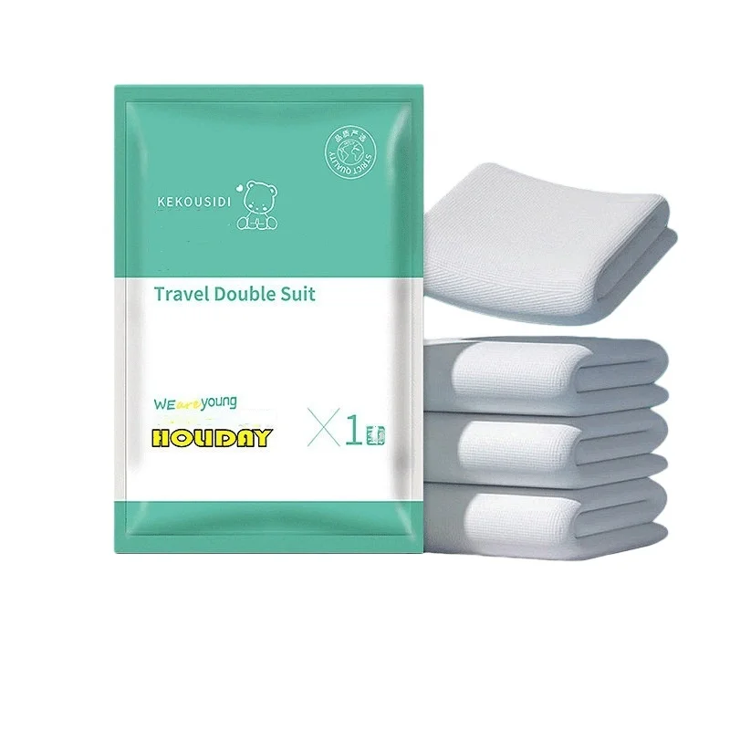 4pcs Set - Double - Disposable Bedding, Including Duvet Cover, Sheets, And Pillowcases*2 - Suitable for Travel, Hotels, Trains